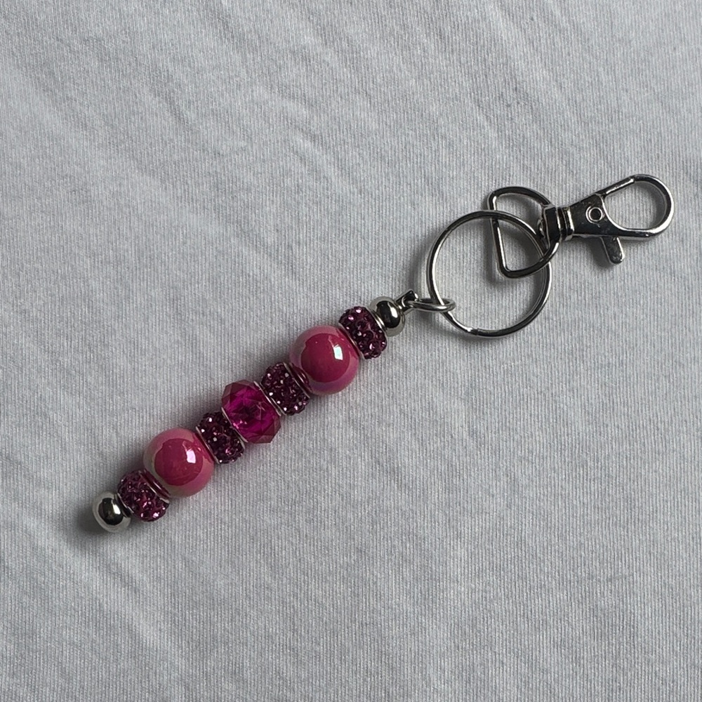Addie’s Bag Charms Pink Sparkles on Silver